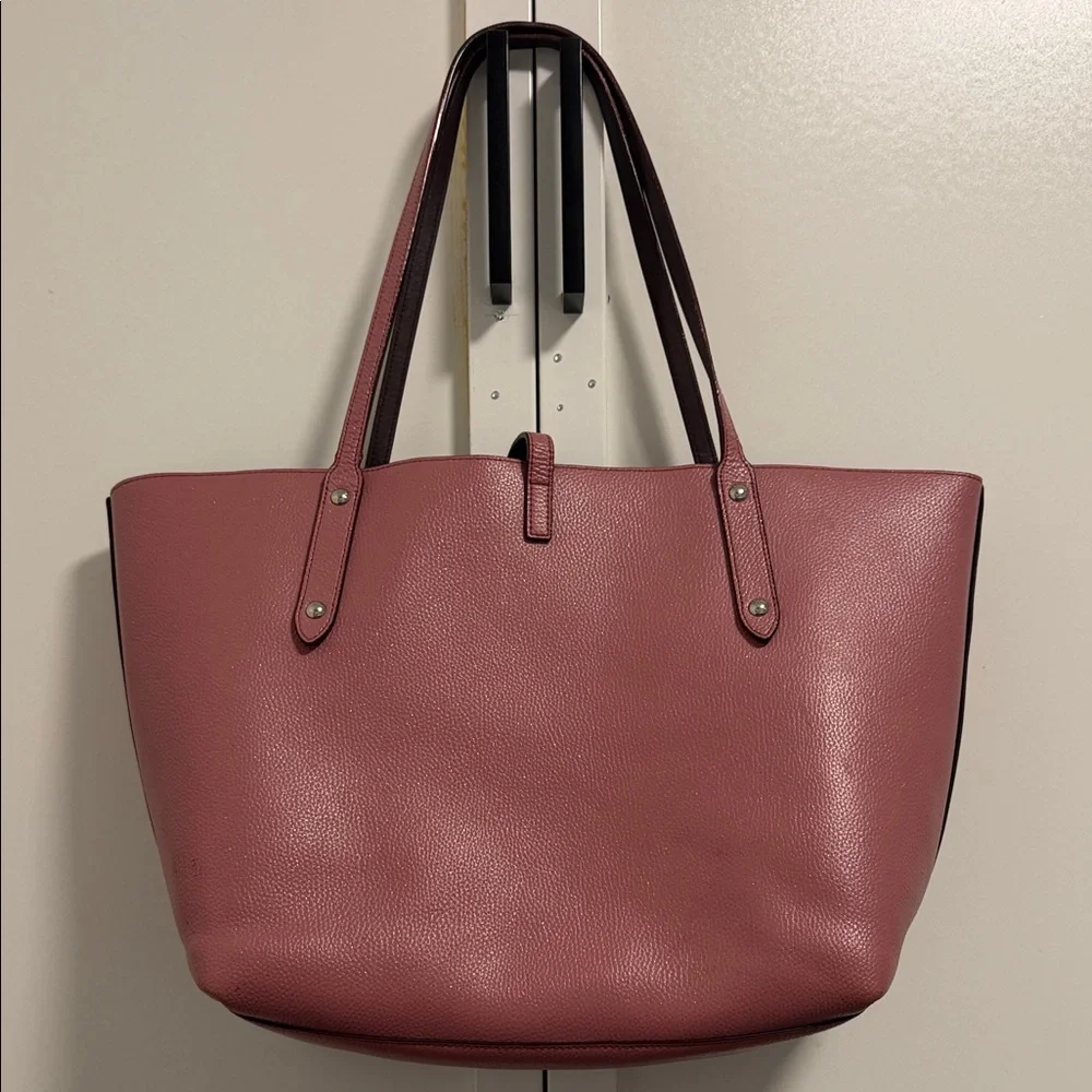 Coach Dusty Rose Leather Tote Glitter Rose Pink - Picture 2 of 14